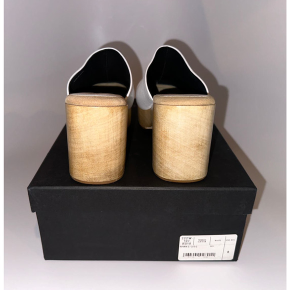 Rachel Comey Blaring Clog Nappa Leather White Natural Wood Size 8 NIB Clogs - Picture 15 of 16